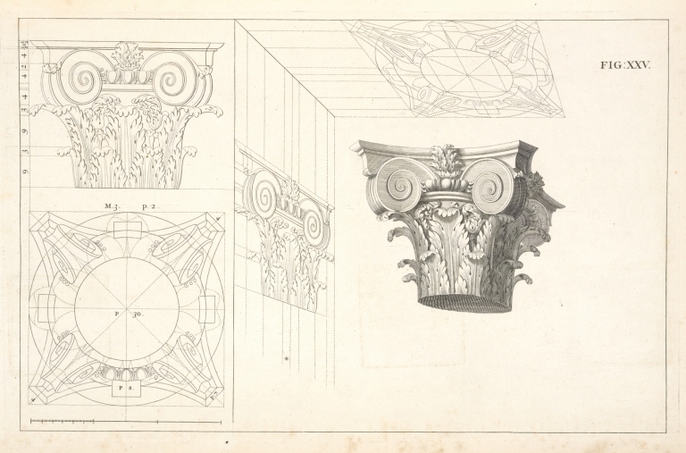 The composite capital in perspective by Andrea Pozzo