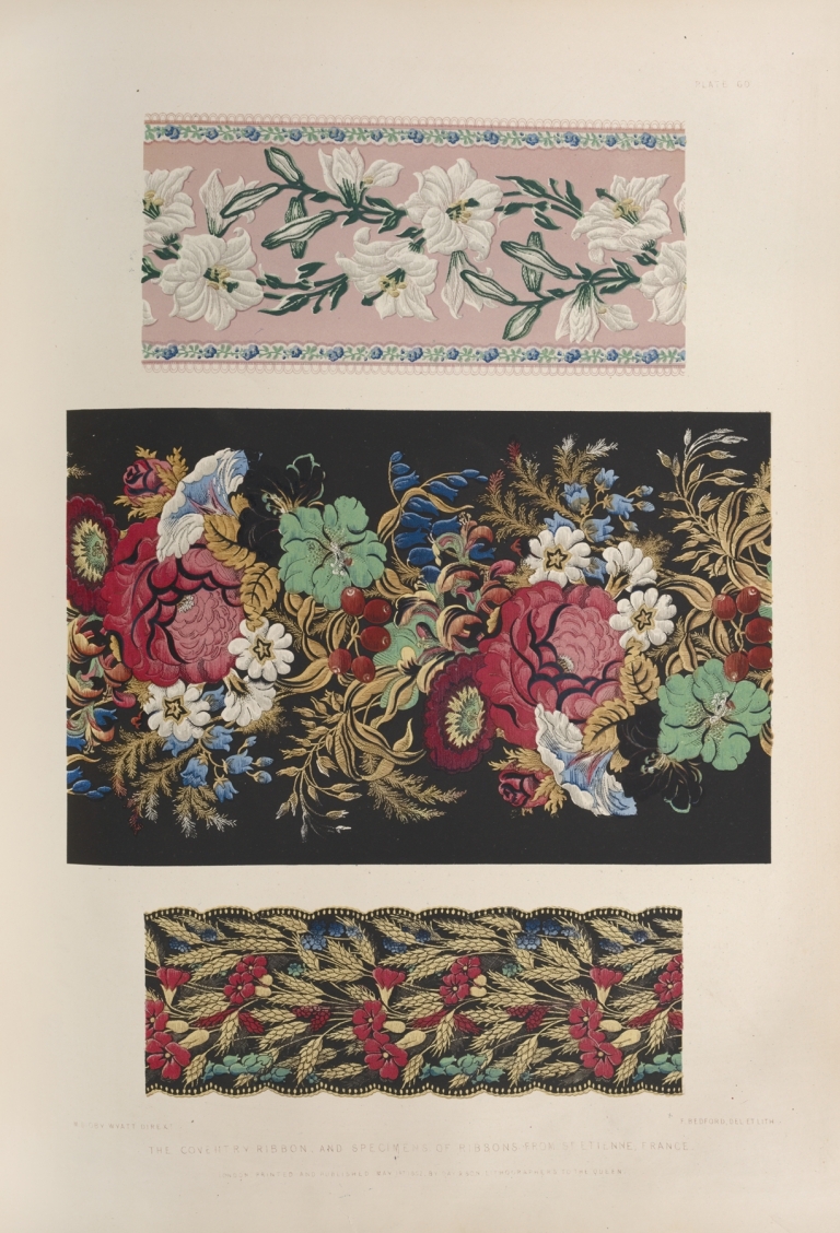 The Coventry ribbon, and specimens of ribbons from St. Etienne, France by Matthew Digby Wyatt