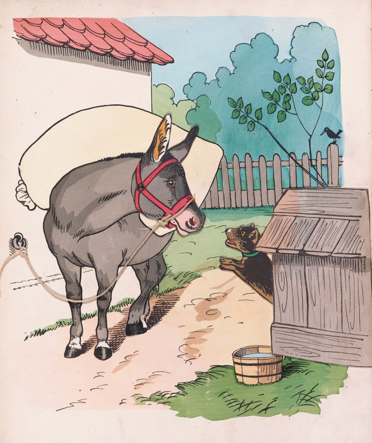 The donkey and the dog by Lothar Meggendorfer