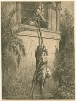 The escape of David through the window by Gustave Doré