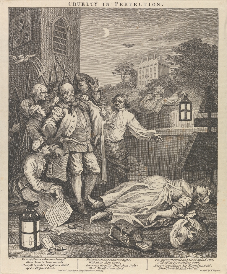 The Four Stages of Cruelty; Cruelty in Perfection by William Hogarth