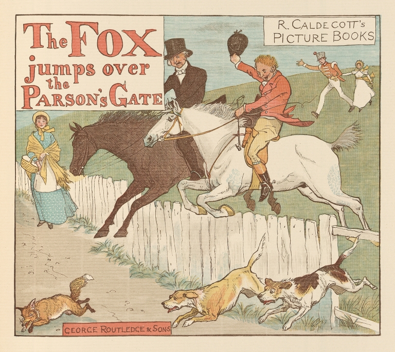 The Fox jumps over the Parson’s gate Pl.1 by Randolph Caldecott