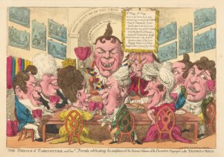 The genius of caricature, and his friends celebrating the completion of the second volume of the Caricature magazine by George Moutard Woodward