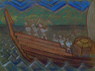 The Great Kalevala, defending Sampo from the boat with archers by Akseli Gallen-Kallela
