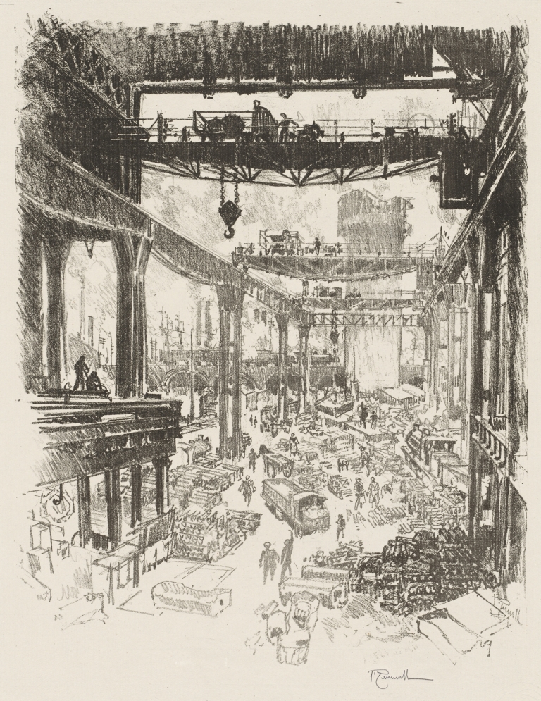 The Great Tower, Pig Iron by Joseph Pennell