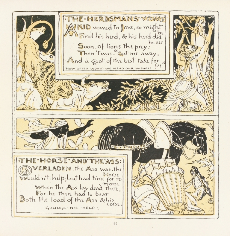 The Herdsman’s Vows, The Horse and the Ass by Walter Crane