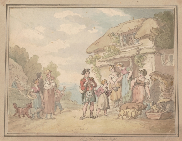 The Highland piper by Thomas Rowlandson