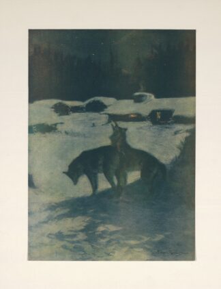The lumber camp at night by Frederic Remington