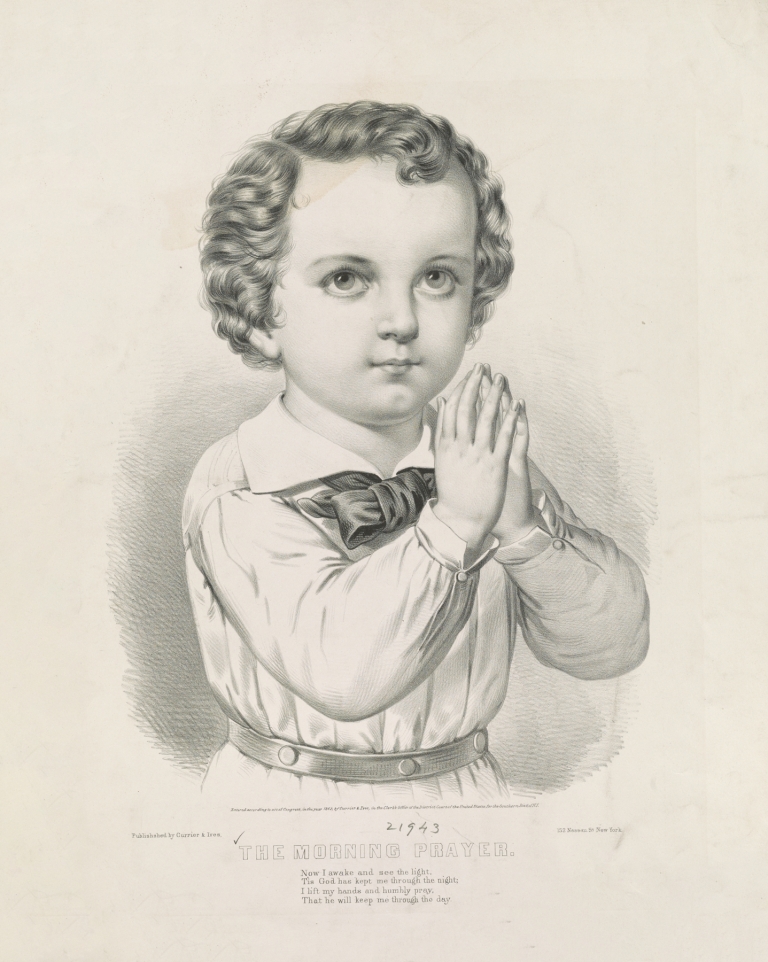 The morning prayer by Currier & Ives.