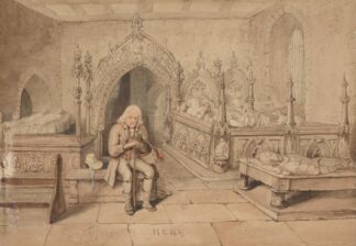 The Old Curiosity Shop; The old man in the church by George Cattermole