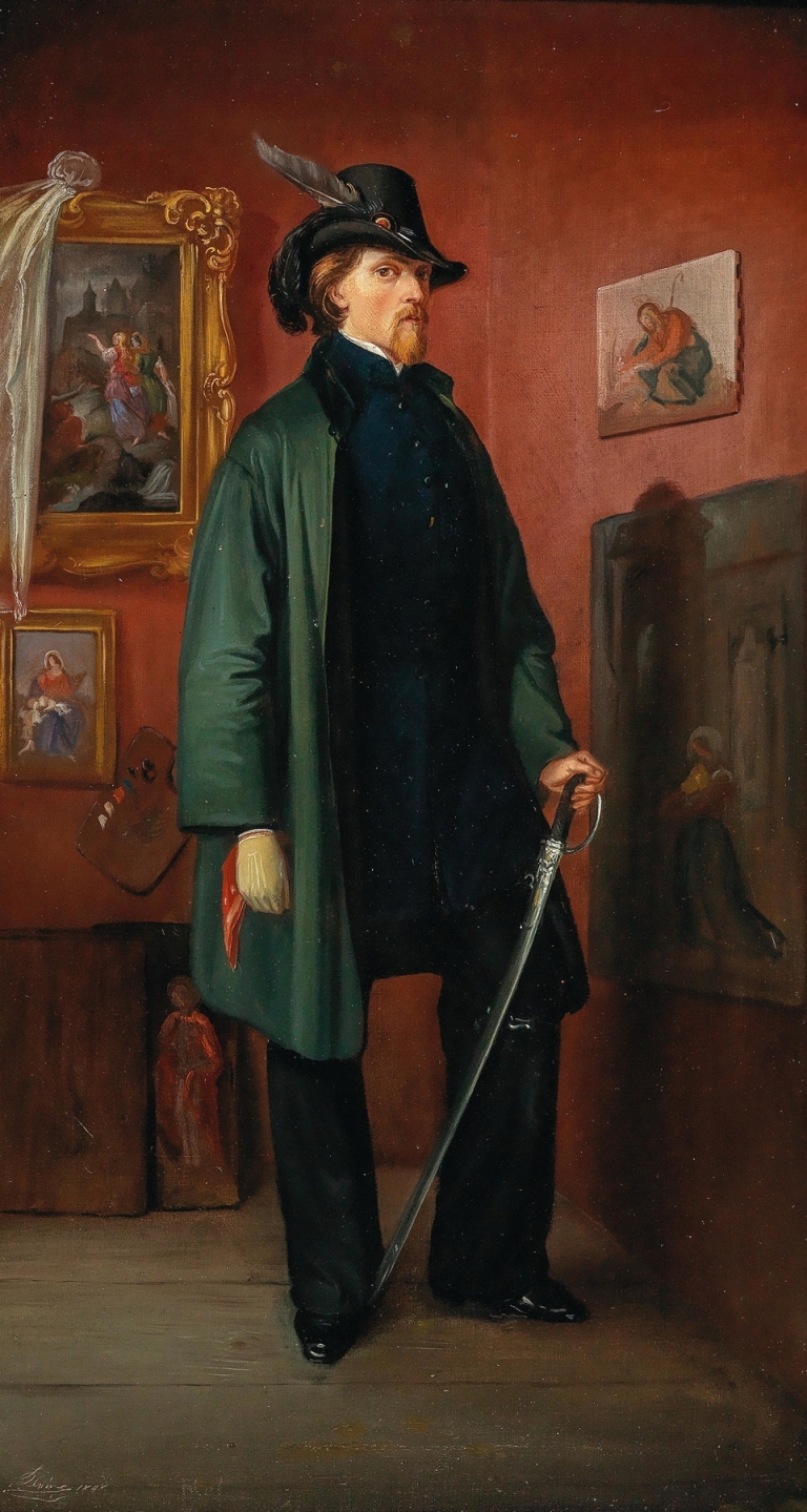 The Painter as a Revolutionary with Glove and Sword set in an interior by Anonymous