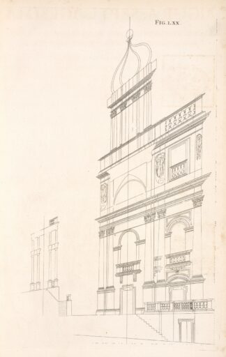 The perspective of the elevation of the sixty-eighth figure, and the fourth preparation to the seventy-first figure. by Andrea Pozzo