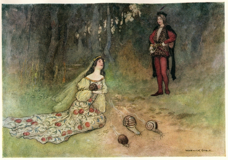 The Prince and Filadoro with the Snails by Warwick Goble