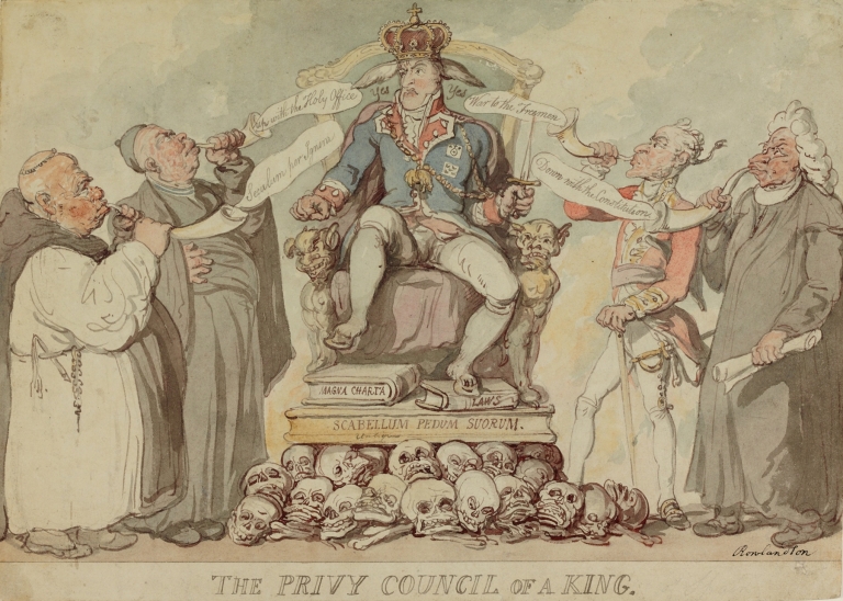 The Privy Council of a King by Thomas Rowlandson