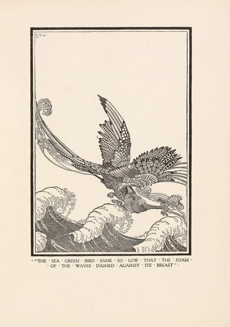 The sea green bird sank so low that the foam of the waves dashed against its breast by Dugald Stewart Walker
