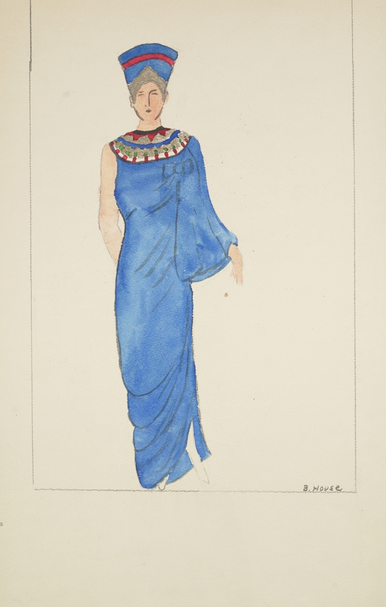 The Sun and I: Blue gown with beaded patterned neckline by B. House
