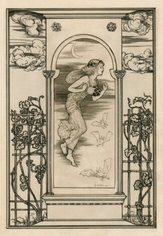 The Tempest; Ariel flying with bats by Robert Anning Bell