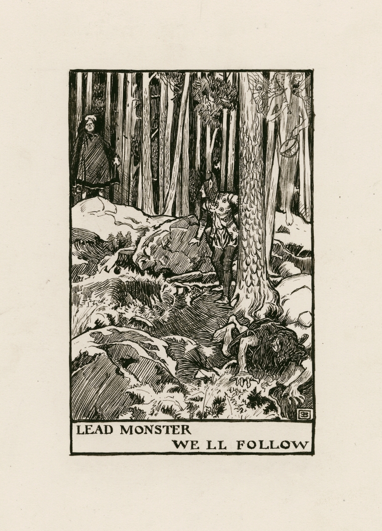 The Tempest; Lead monster, We’ll follow Act III Scene III by Byam Shaw