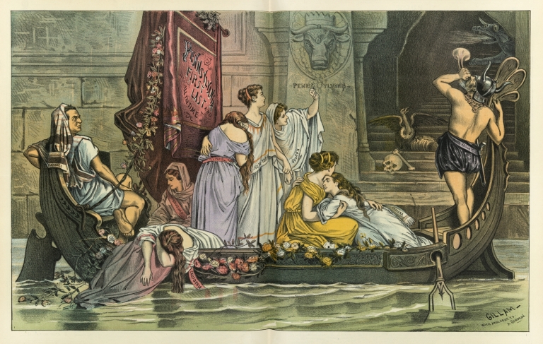 ‘The tribute to the Minotaur’ – the interests of all other states sacrificed to the protection monster of Pennsylvania by Bernhard Gillam