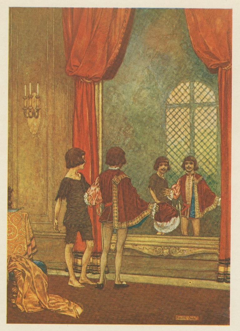 The two went and stood side by side before a great mirror, and lo, a miracle! by Franklin Booth