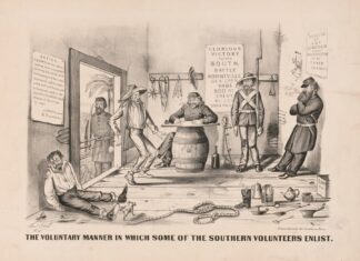 The voluntary manner in which some of the Southern volunteers enlist by Thomas Worth