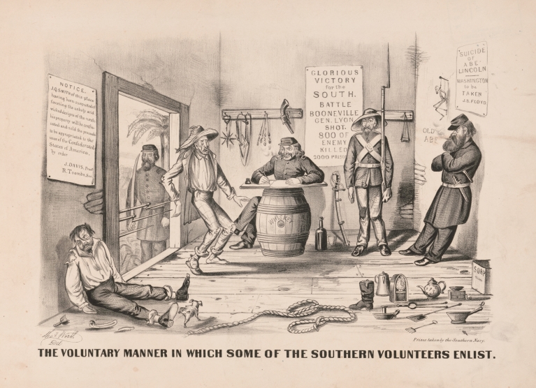 The voluntary manner in which some of the Southern volunteers enlist by Thomas Worth