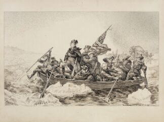 Theodore Roosevelt and his supporters depicted as Washington crossing the Potomac by William Henry Walker