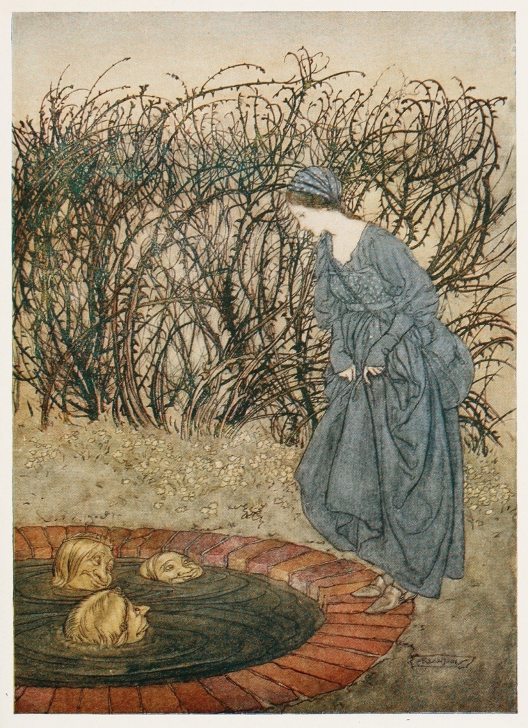 They thanked her and said good-bye, and she went on her journey by Arthur Rackham