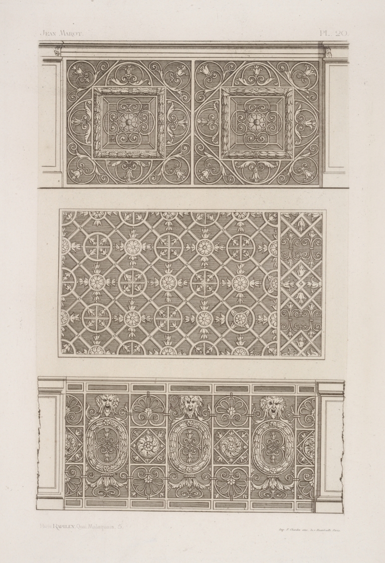 Three designs for wall panels by André-Charles Boulle
