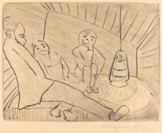 Three People in an Atelier by Walter Gramatté