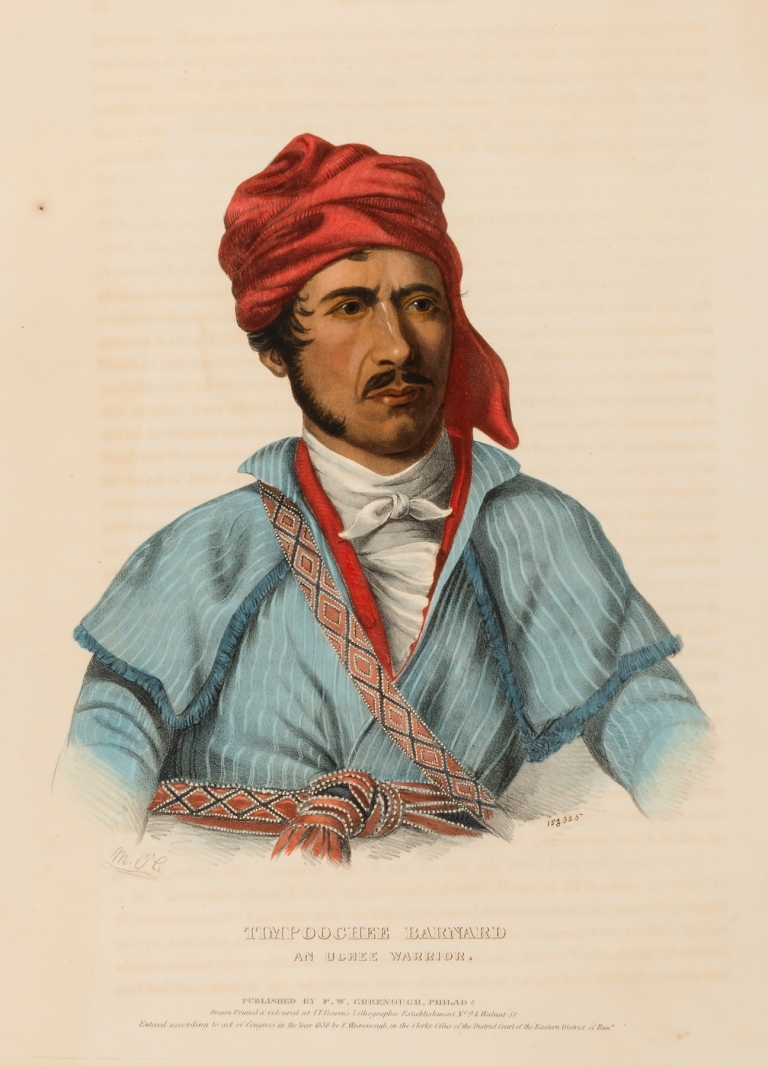 Timpoochee Barnard. An Uchee Warrior by Charles Bird King