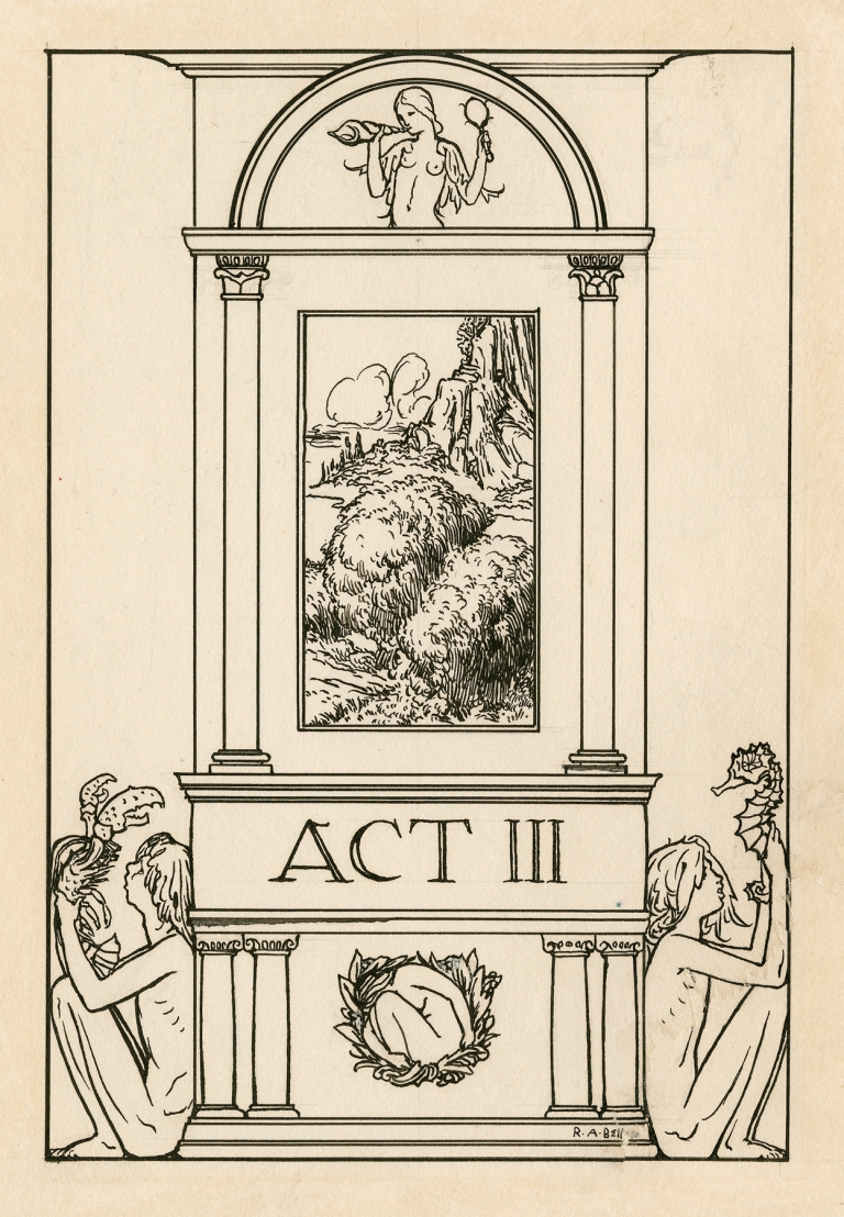 Title page to act 3 of The tempest by Robert Anning Bell