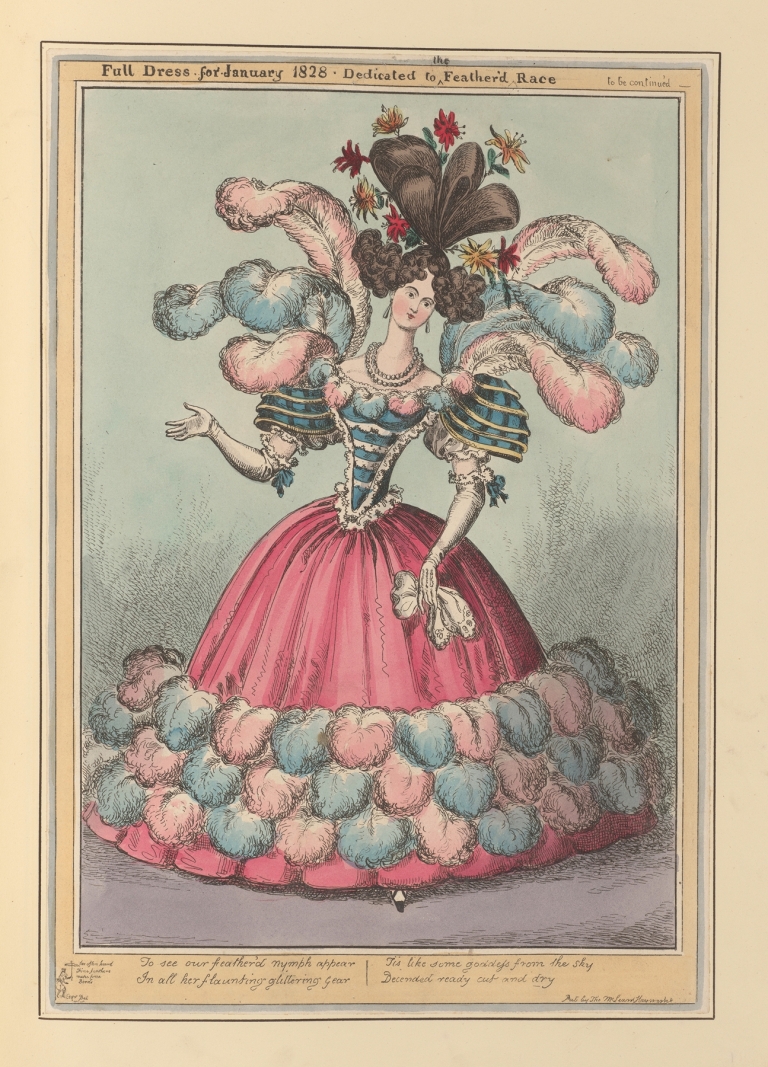 To see our featherd nymph appear in all her flaunting glittering gear by William Heath