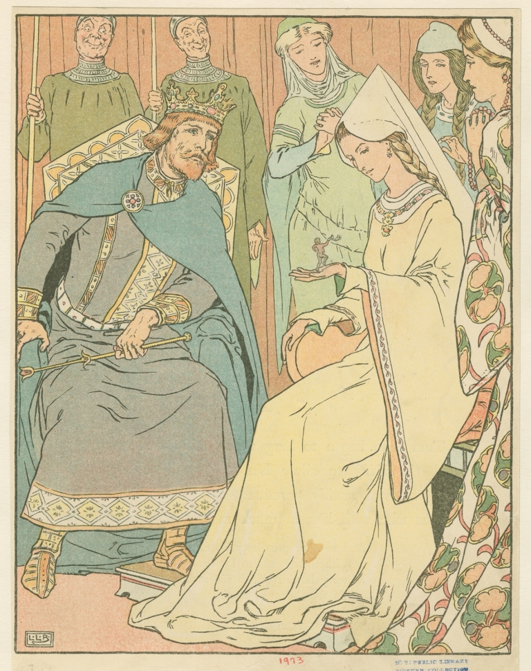 Tom Thumb with the king and queen by Leonard Leslie Brooke