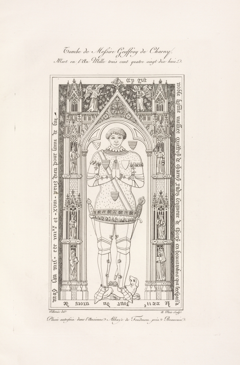 Tombe de messire Geoffroy de Charney. by Nicolas Xavier Willemin