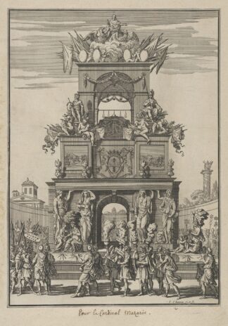 Triumphal arch erected in honor of Cardinal Mazarin after the Treaty of the Pyrenees by François Chauveau