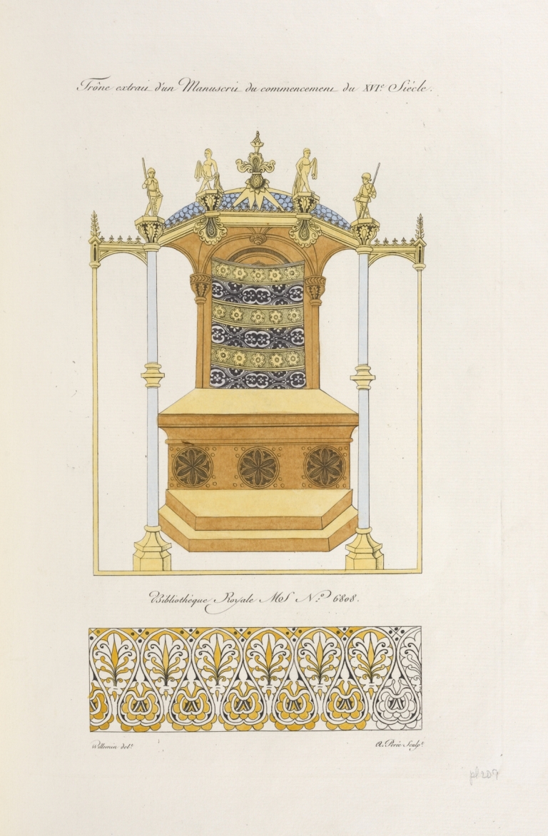 Trône extrait d’un manuscrit du commencement du XVIe. siècle. by Nicolas Xavier Willemin