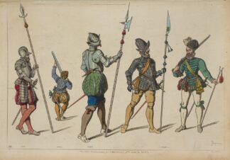 Troupes Francaises, et Espagnoles. 2me moitré du XVIe s[iècle.] 1547. 1562. 1568. 1580. by Raphaël Jacquemin