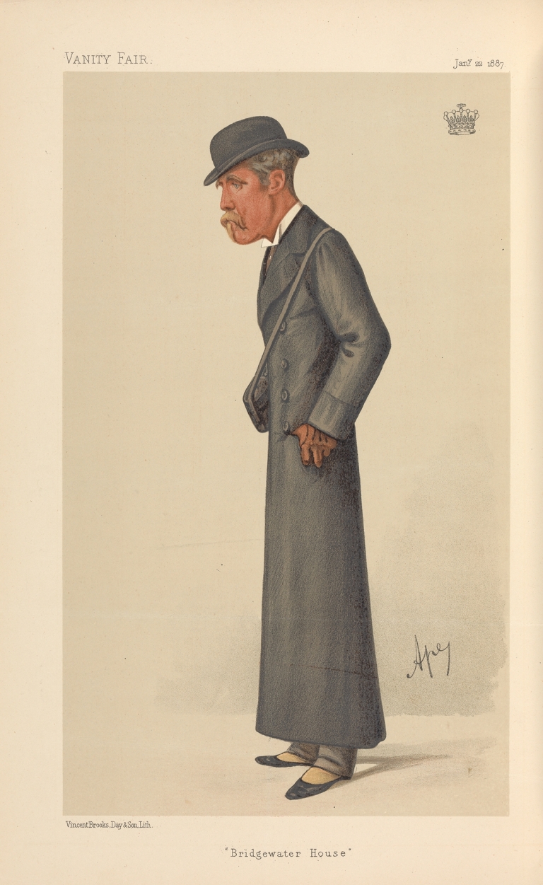 Turf Devotees; ‘Bridgewater House’, The Earl of Ellesmere, January 22, 1887 by Carlo Pellegrini