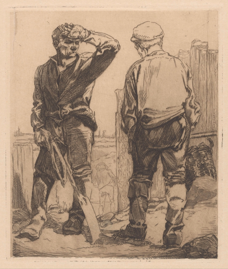 Twee arbeiders by Johannes Josephus Aarts