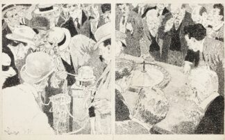 Two forms of gambling; on left the stock market, on the right a casino by Will Crawford