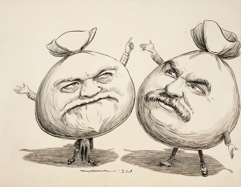 Two men depicted as giant bags of money. by William Henry Walker