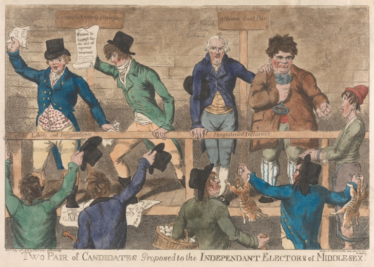 Two Pair of Candidates Proposed to the Independant Electors of Middlesex by Charles Williams
