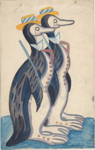 Two penguins by Sergey Yurievich Sudeikin