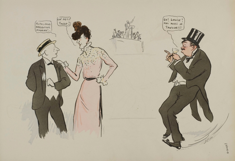 Un petit Tango ! Louise Balty, Fordyce, Maurice Bertrand by Georges Goursat (Sem)