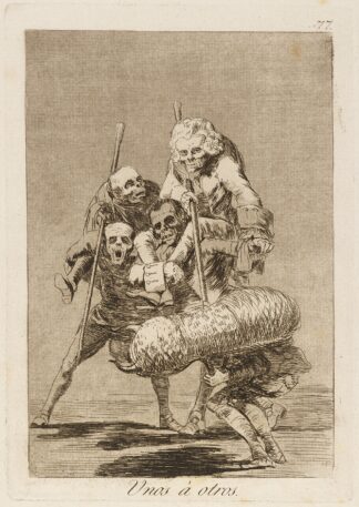 Unos á otros. by Francisco de Goya