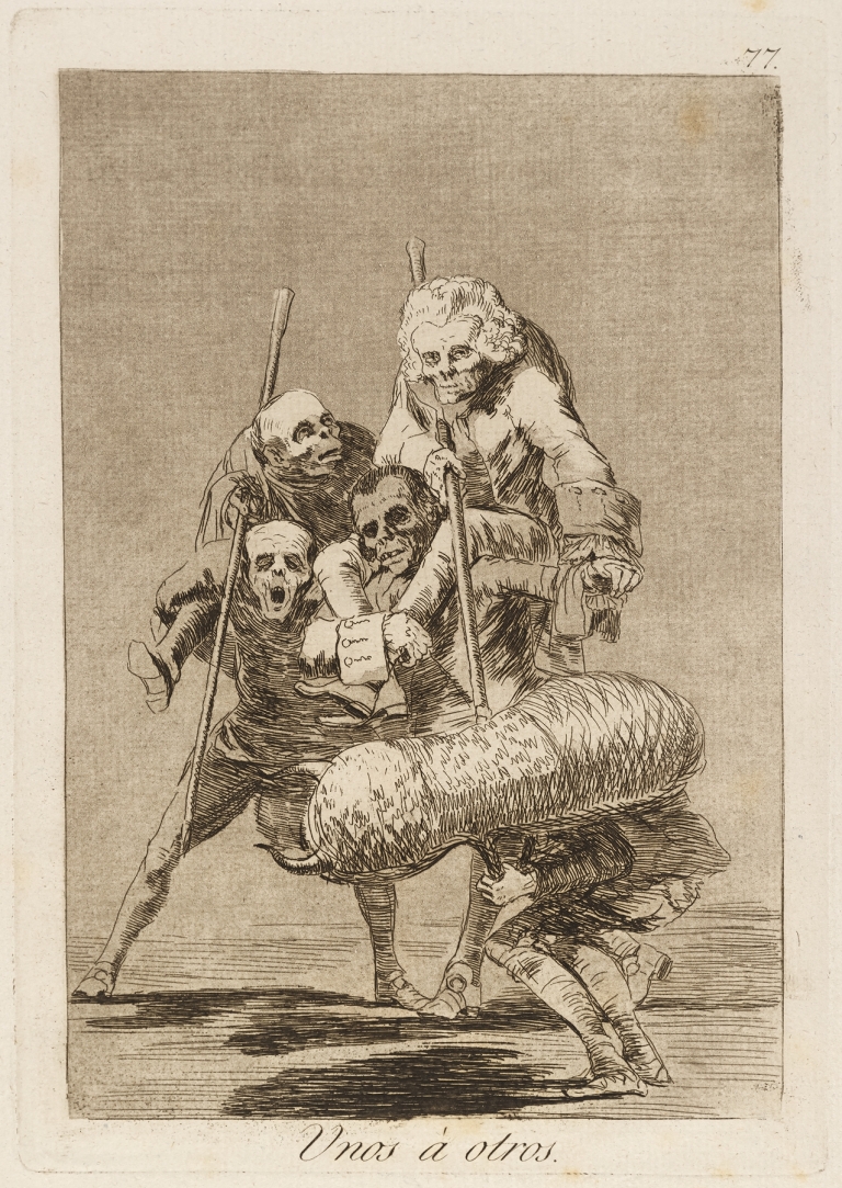 Unos á otros. by Francisco de Goya