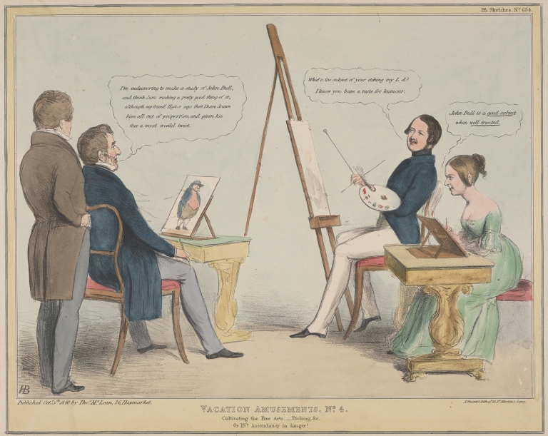 Vacation Amusements. No. 4 Cultivating the Fine Arts.— Etching, & c. or HB’s Ascendancy in danger! by John Doyle