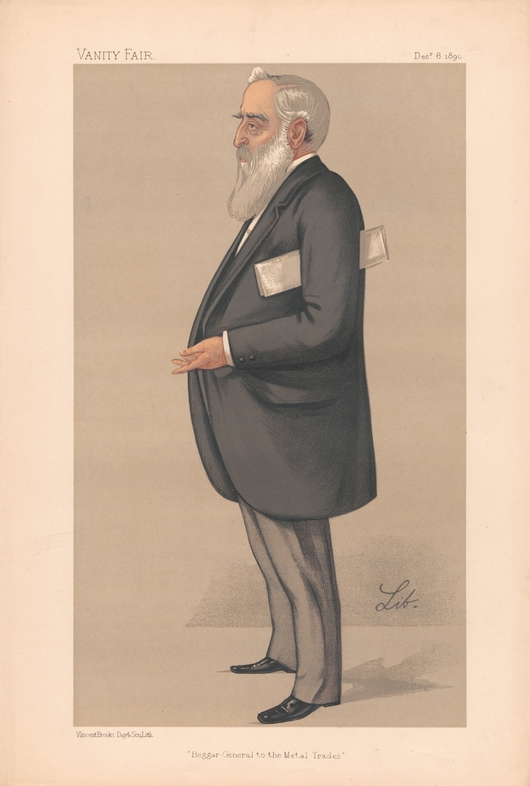 Vanity Fair: Businessmen and Empire Builders. ‘Beggar-General to the Metal Trades. Kennard. 6 December 1890 by Liborio Prosperi