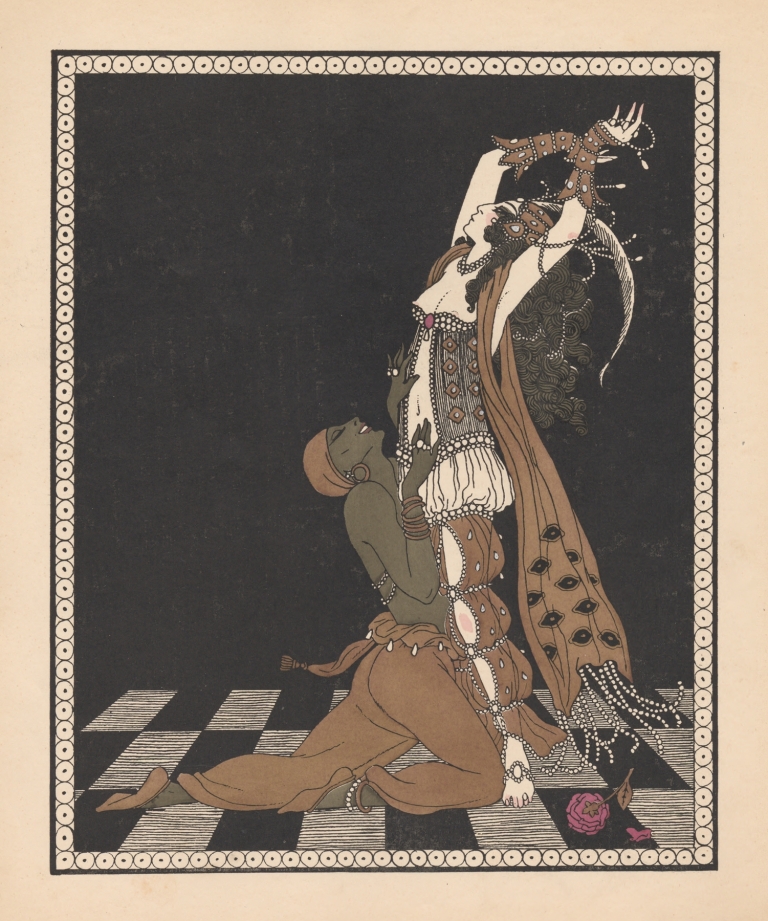 Vaslav Nijinsky and Ida Rubinstein in Schéhérazade by George Barbier